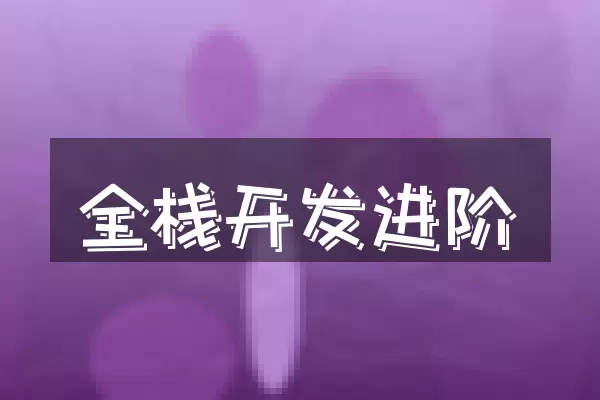 全栈开发进阶