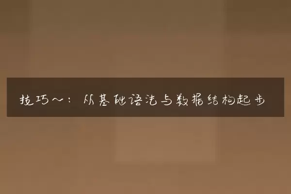 技巧一：从基础语法与数据结构起步