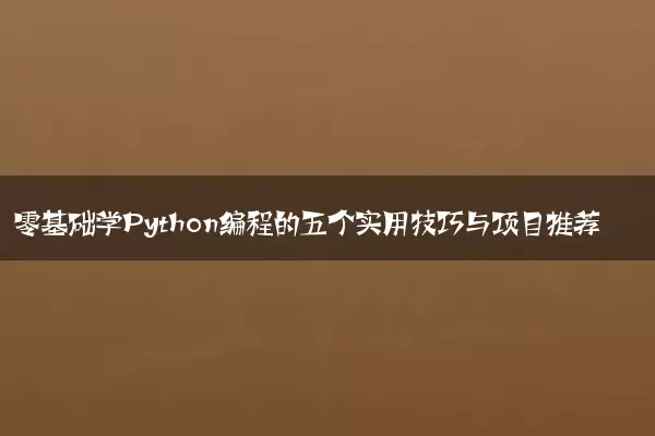 零基础学Python编程的五个实用技巧与项目推荐
