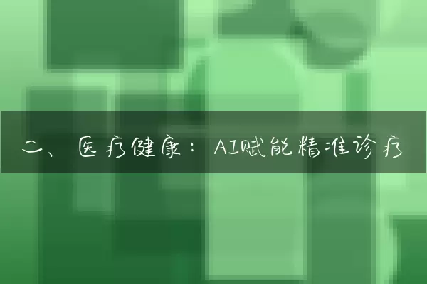 二、医疗健康：AI赋能精准诊疗