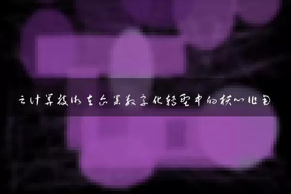 云计算技术在企业数字化转型中的核心作用