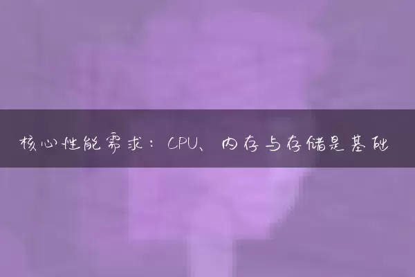 核心性能需求：CPU、内存与存储是基础