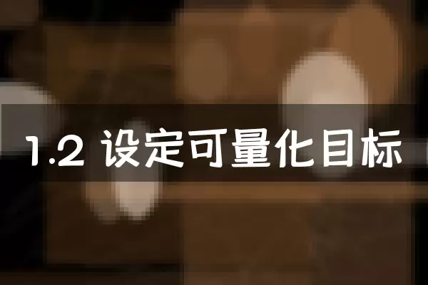 1.2 设定可量化目标