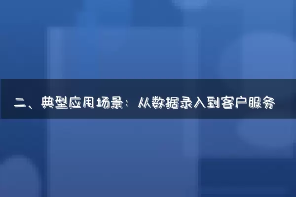 二、典型应用场景：从数据录入到客户服务