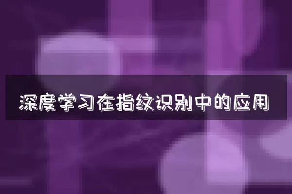 深度学习在指纹识别中的应用