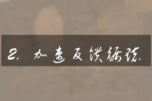 2. 加速反馈循环