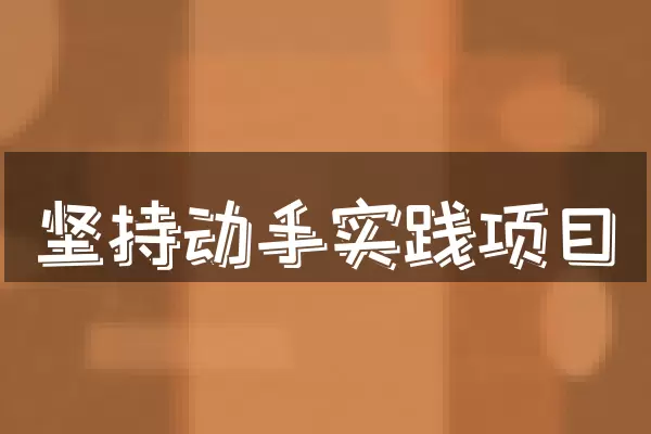 坚持动手实践项目