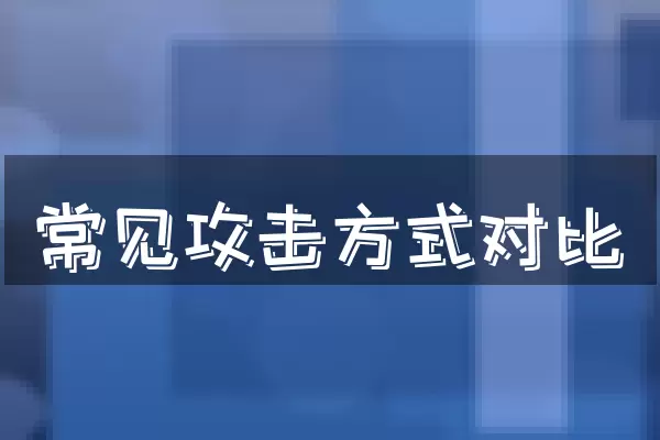 常见攻击方式对比