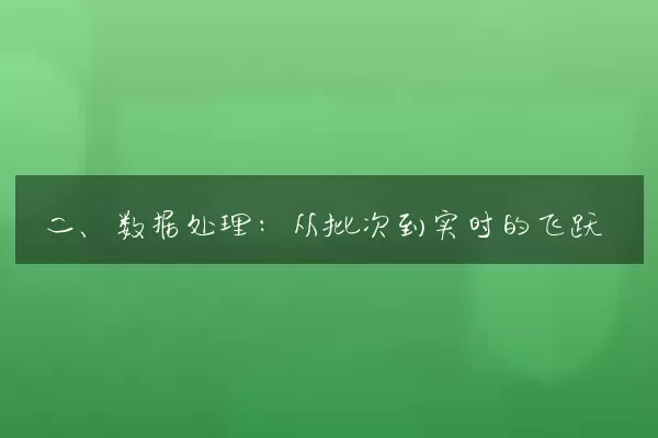 二、数据处理：从批次到实时的飞跃
