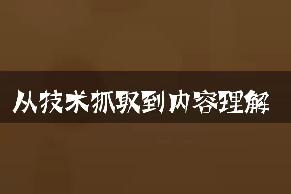 从技术抓取到内容理解