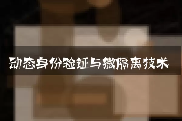 动态身份验证与微隔离技术