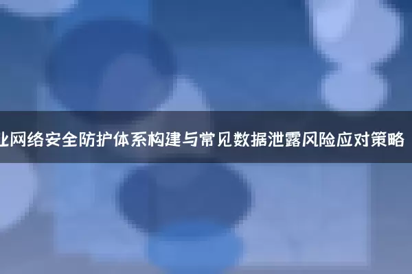 企业网络安全防护体系构建与常见数据泄露风险应对策略